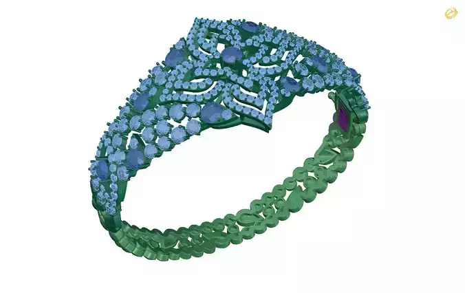 bracelet emerald and diamond bangle