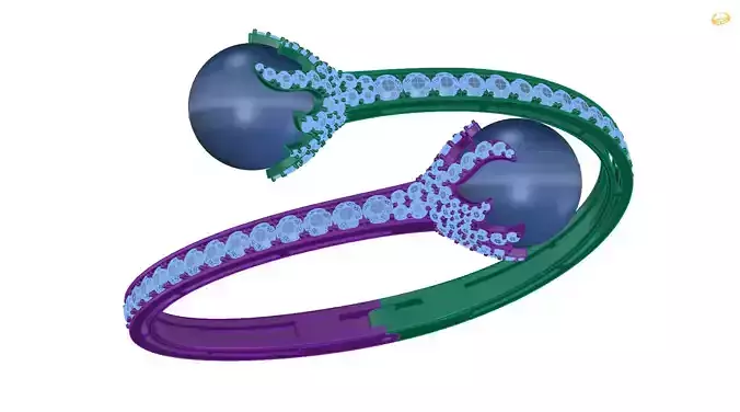 bracelet ring with gemstones