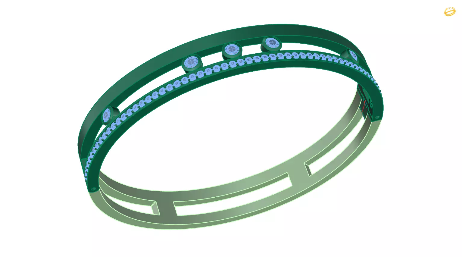 bracelet ring 3D print model_0