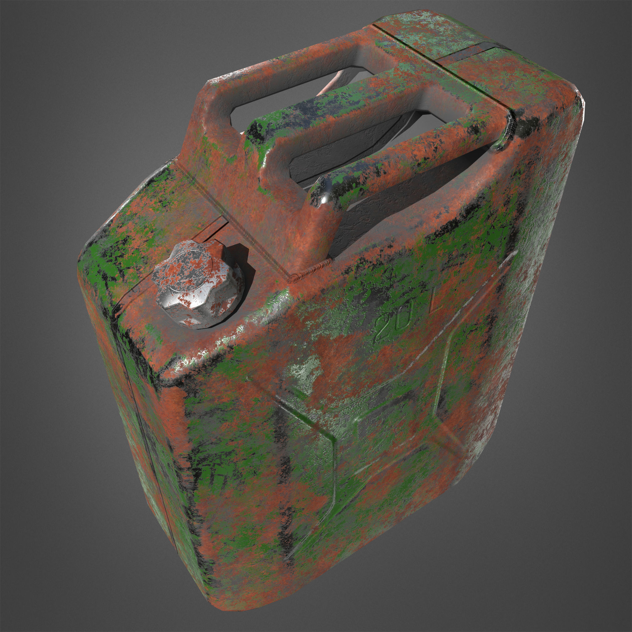 Canister Realistic Low-poly 3D model rusty Low-poly 3D model_10