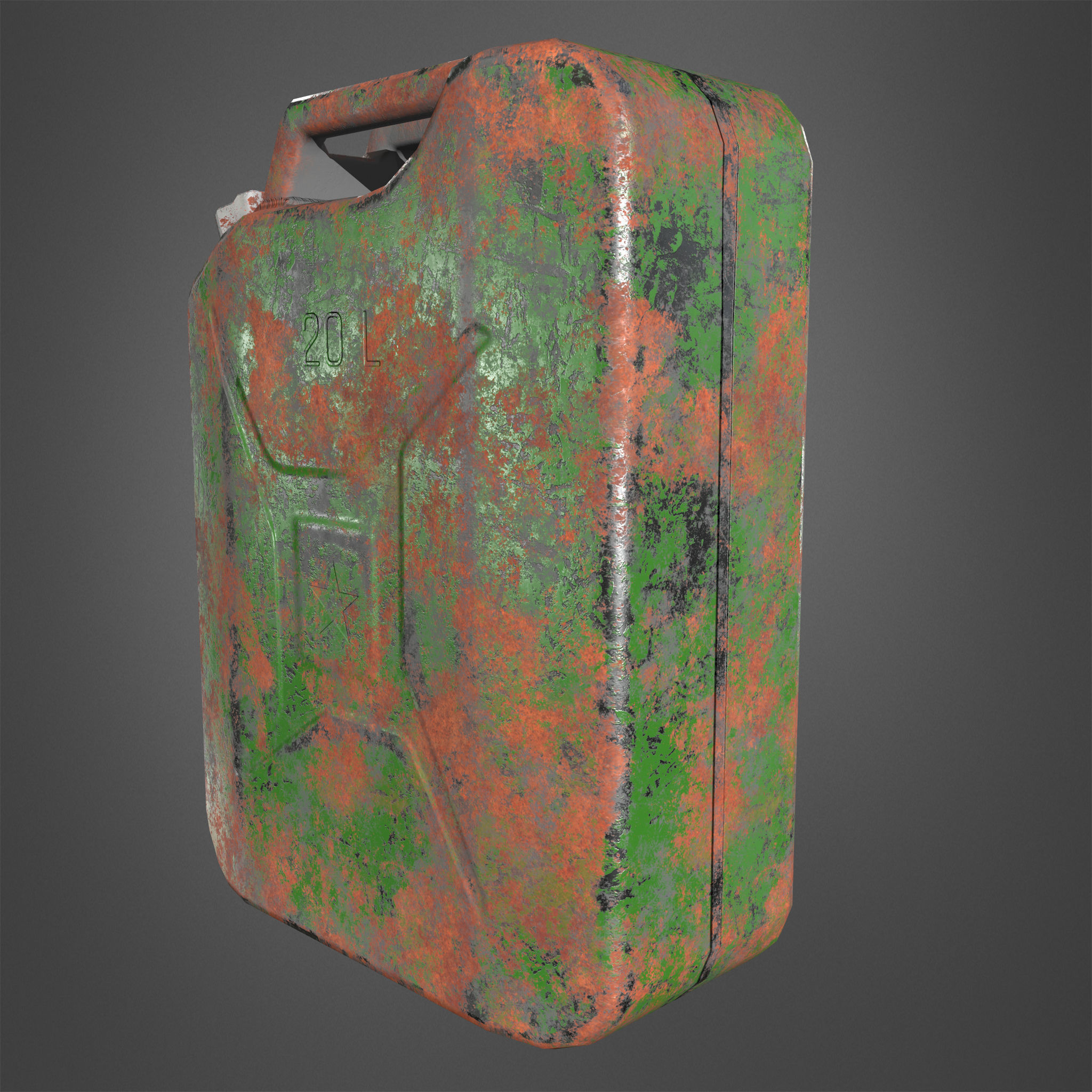 Canister Realistic Low-poly 3D model rusty Low-poly 3D model_14