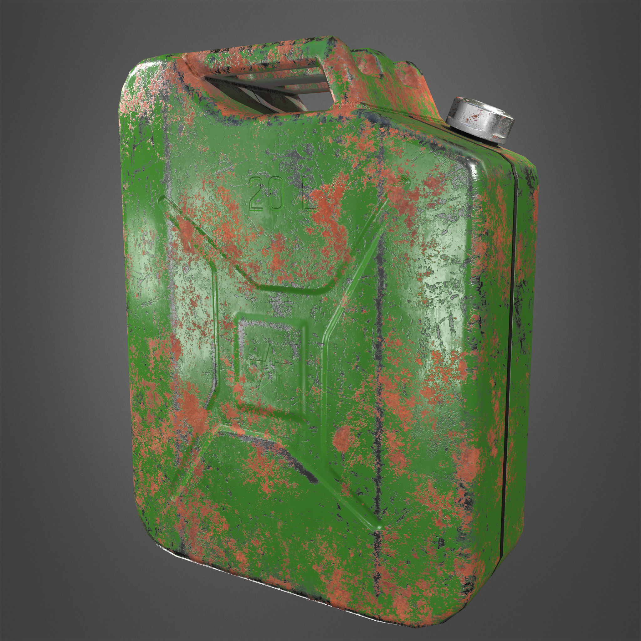 Canister Realistic Low-poly 3D model rusty Low-poly 3D model_5