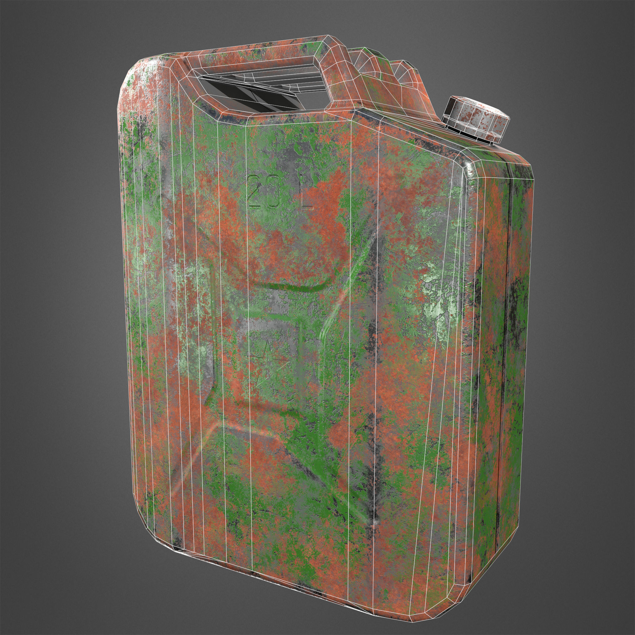 Canister Realistic Low-poly 3D model rusty Low-poly 3D model_7