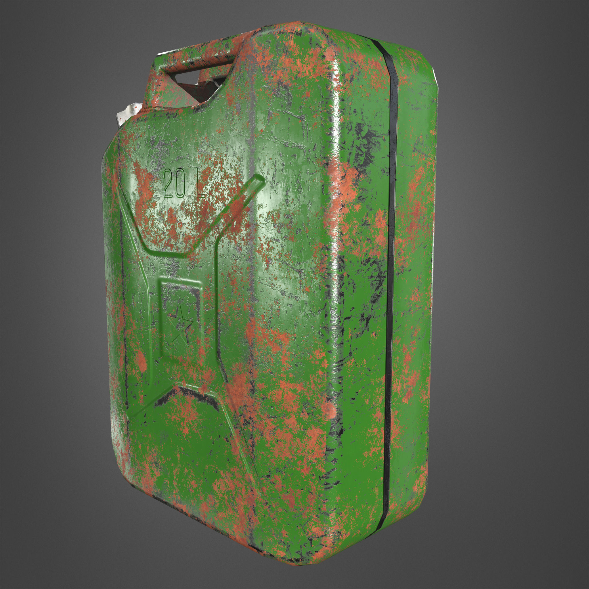 Canister Realistic Low-poly 3D model rusty Low-poly 3D model_13