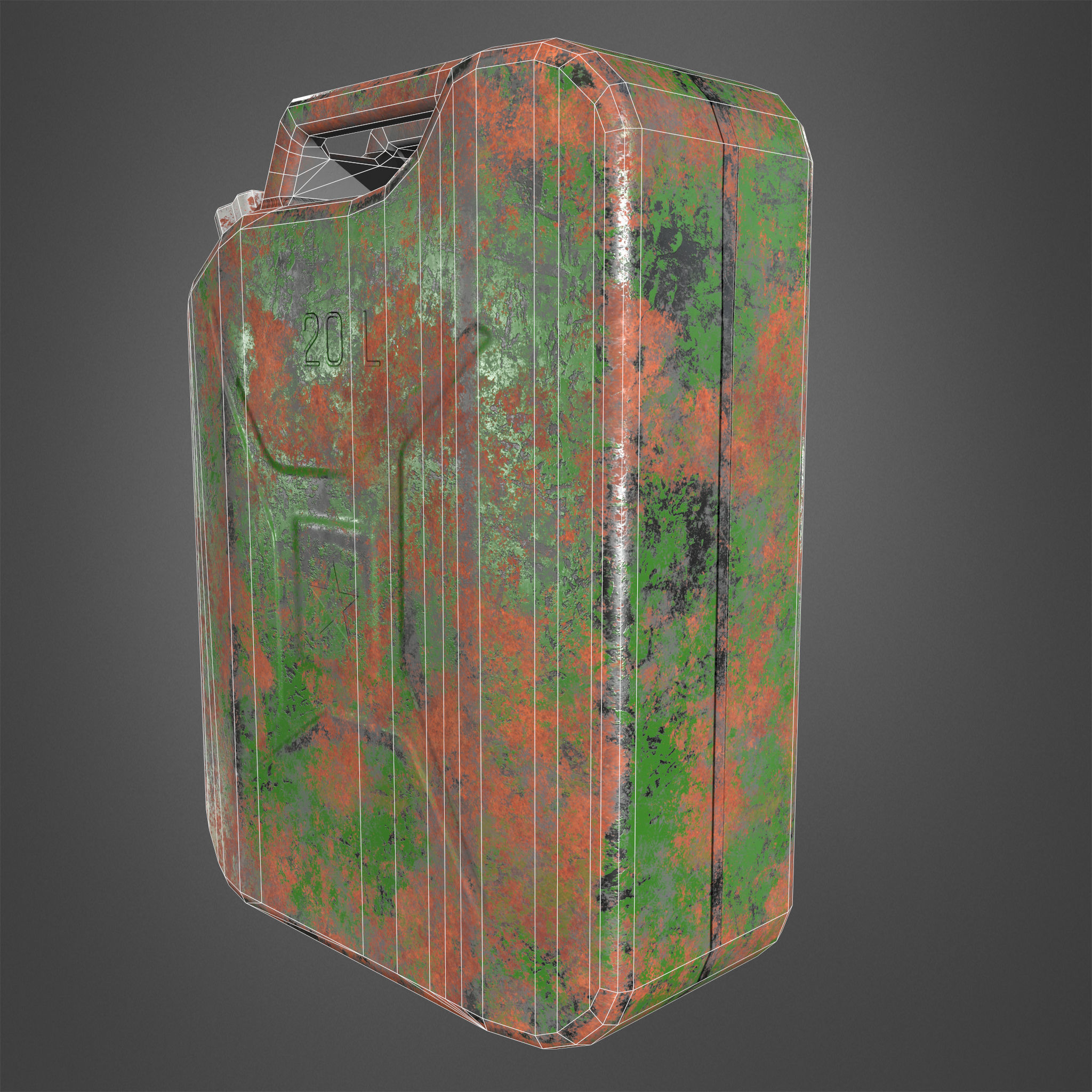 Canister Realistic Low-poly 3D model rusty Low-poly 3D model_15
