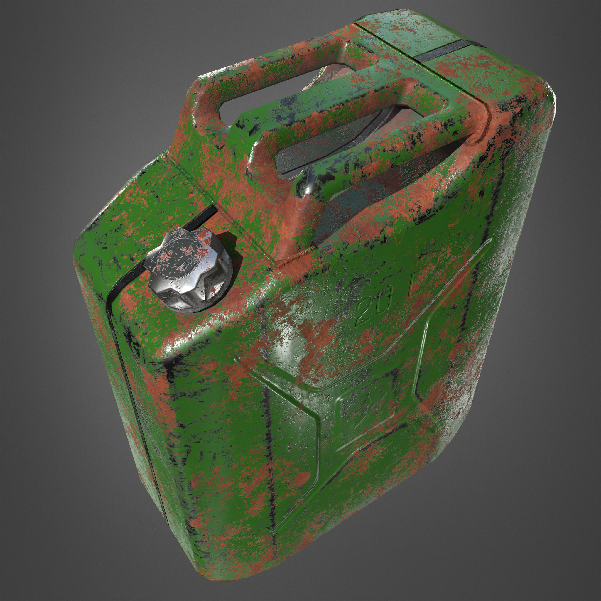 Canister Realistic Low-poly 3D model rusty Low-poly 3D model_9