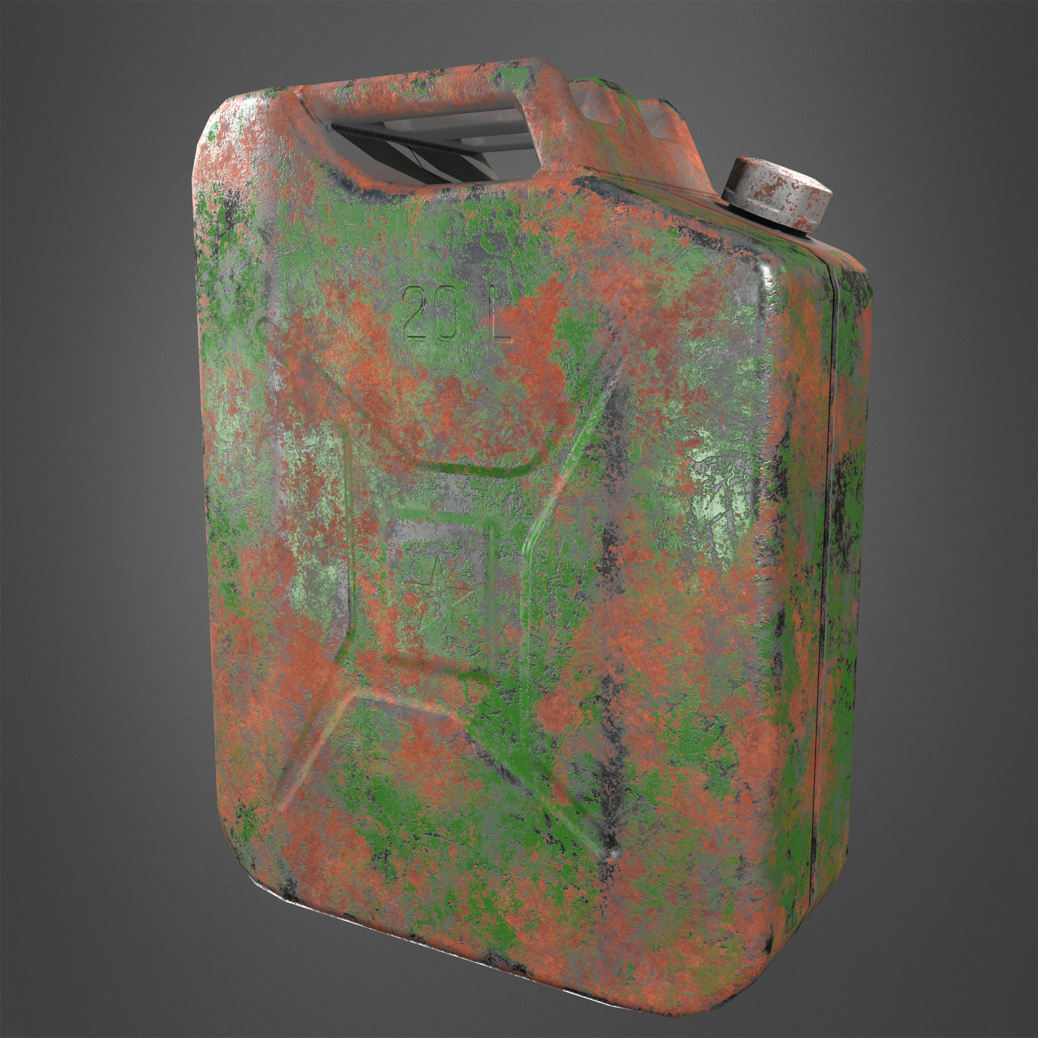 Canister Realistic Low-poly 3D model rusty Low-poly 3D model_6
