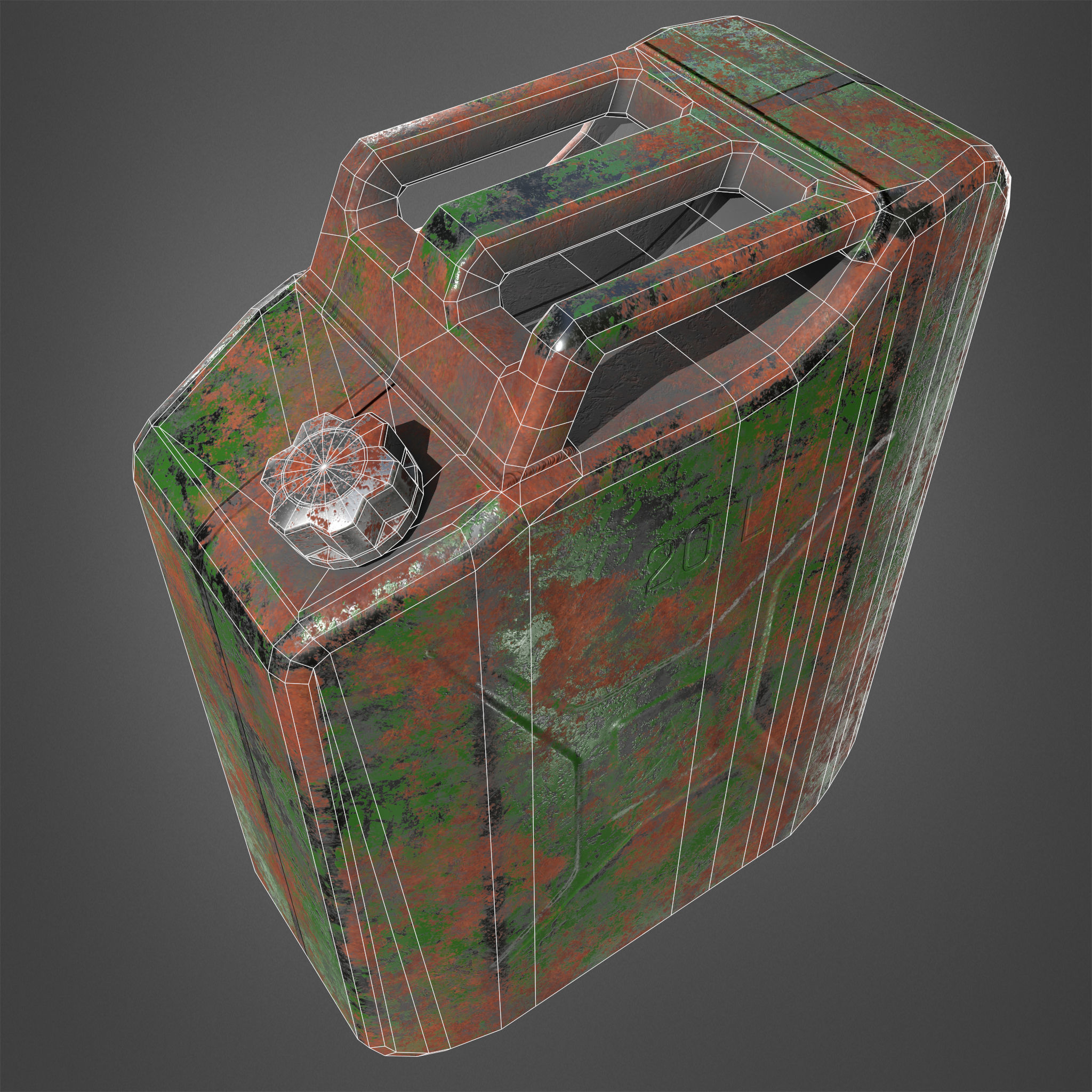 Canister Realistic Low-poly 3D model rusty Low-poly 3D model_11