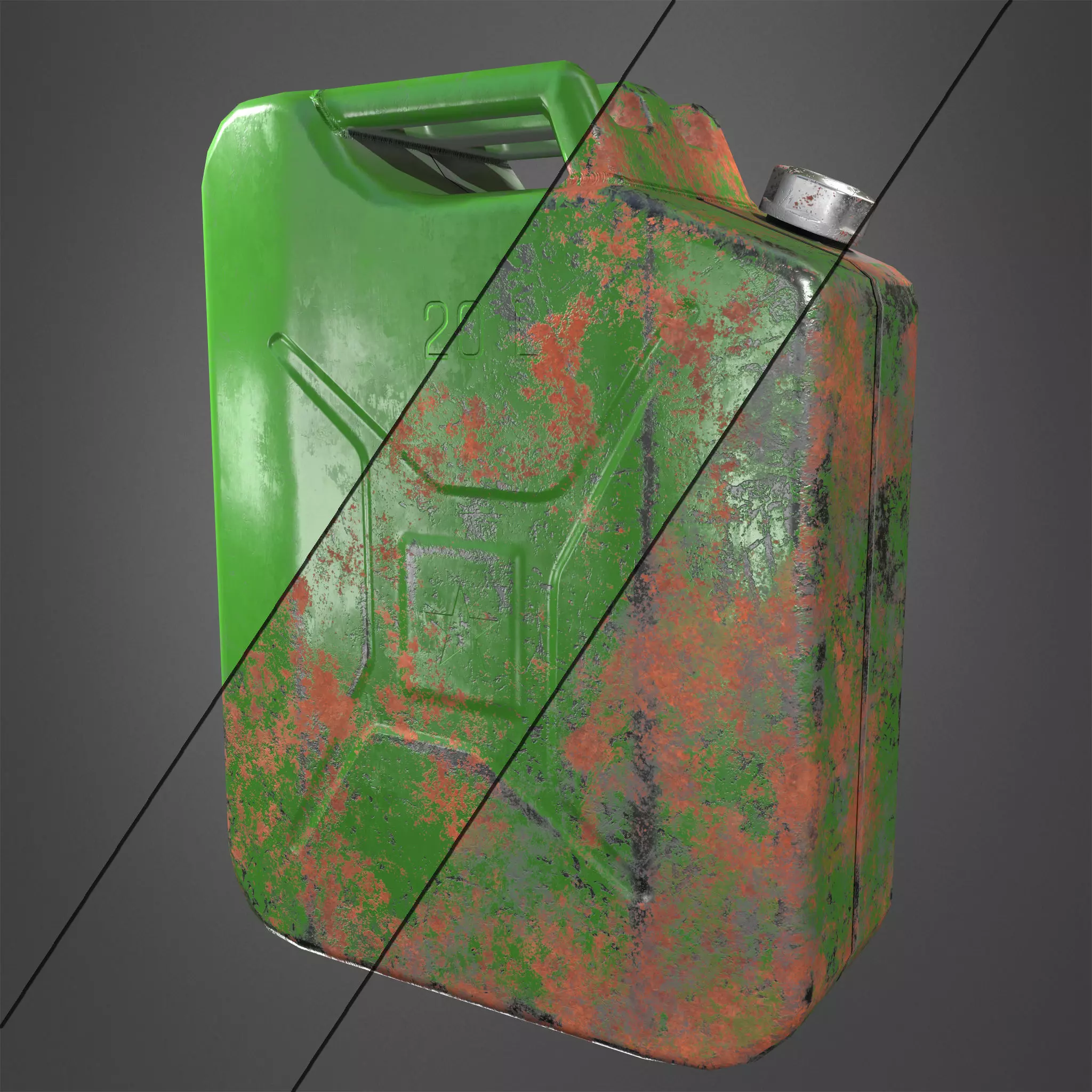 Canister Realistic Low-poly 3D model rusty Low-poly 3D model_0