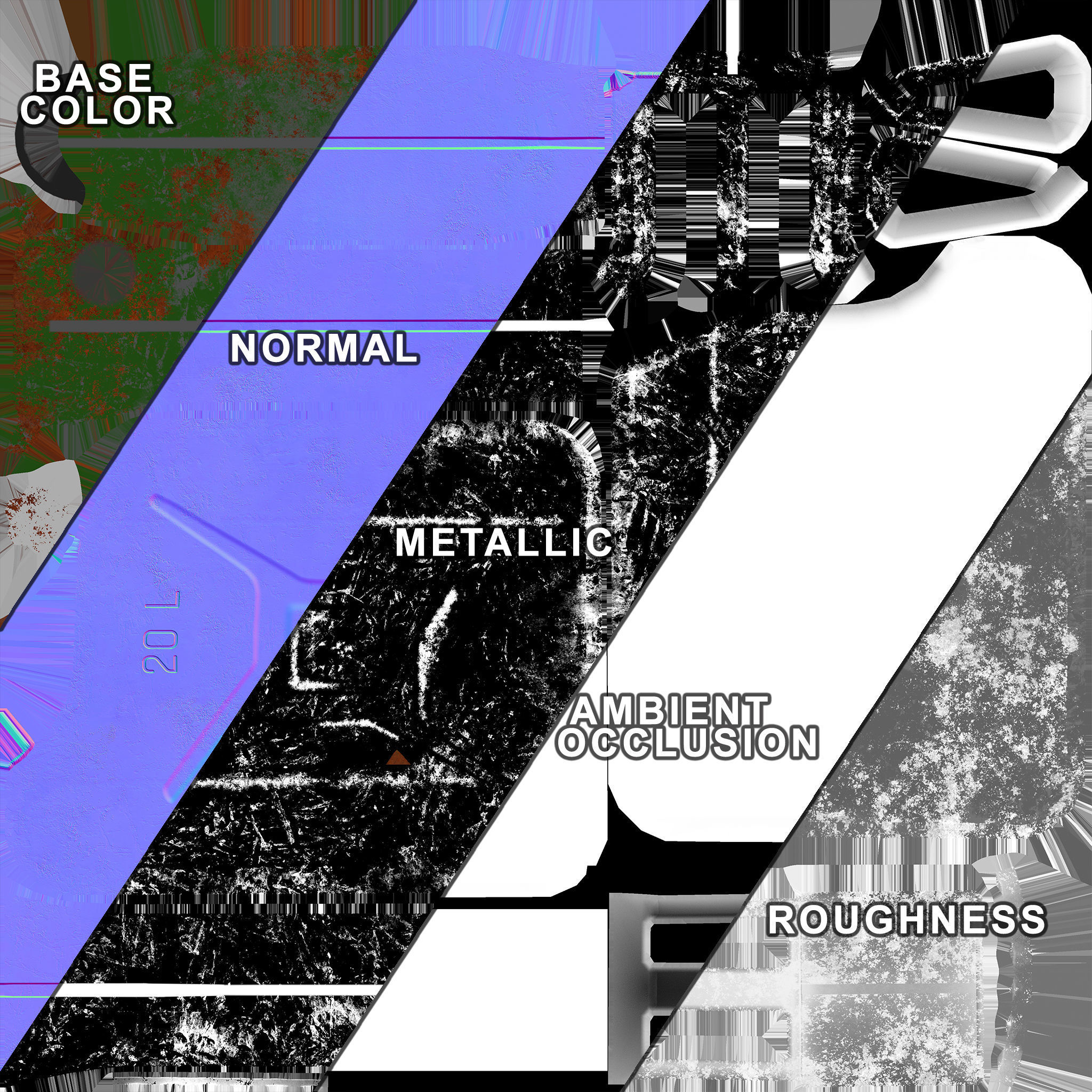 Canister Realistic Low-poly 3D model rusty Low-poly 3D model_16