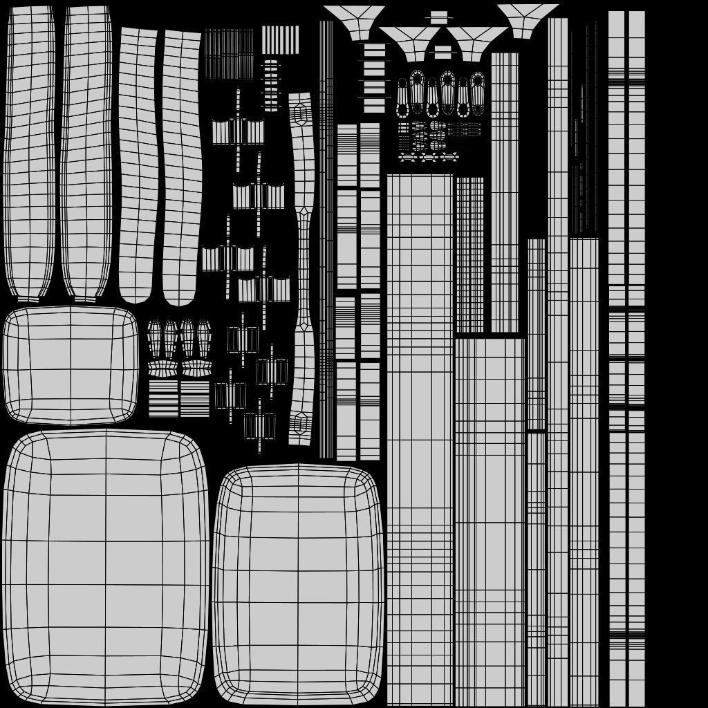 Urban PBR Backpack set Low and Mid poly Low-poly 3D model_21
