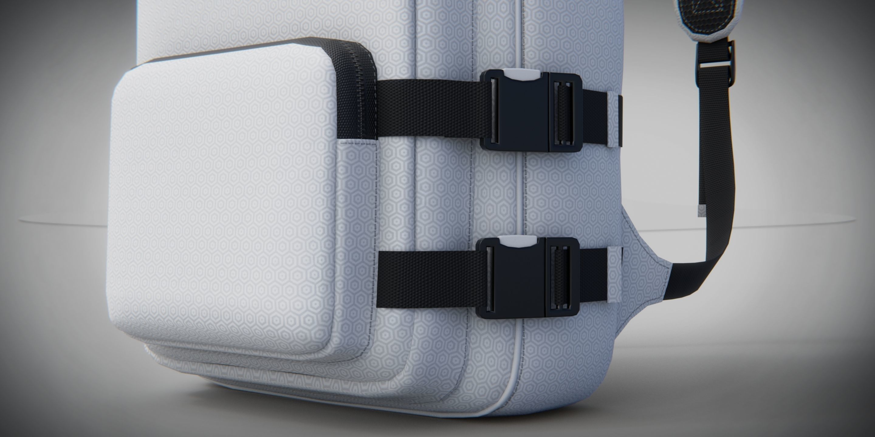 Urban PBR Backpack set Low and Mid poly Low-poly 3D model_4