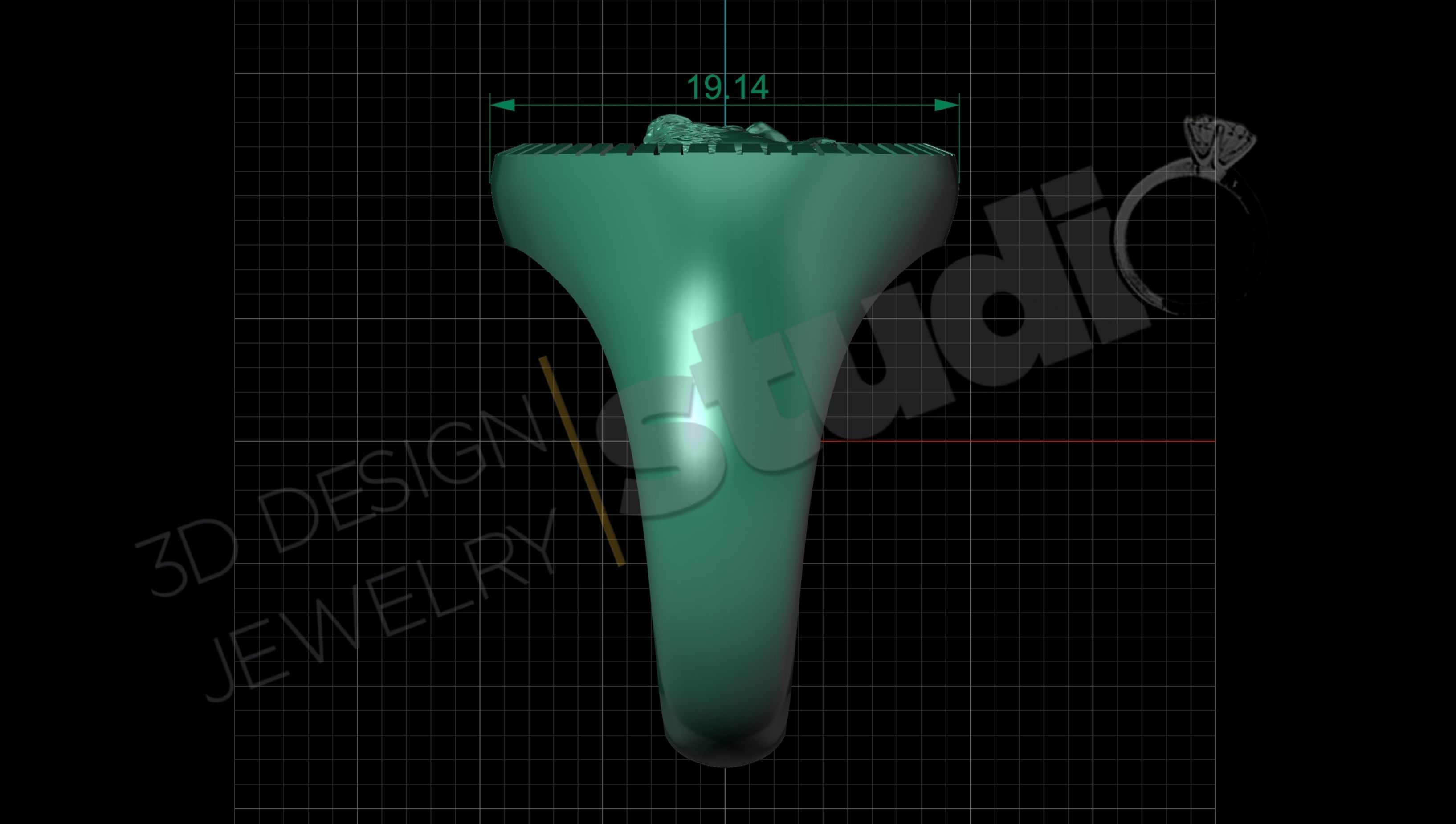 Highly detailed jesus face ring 3d model 3D print model_6