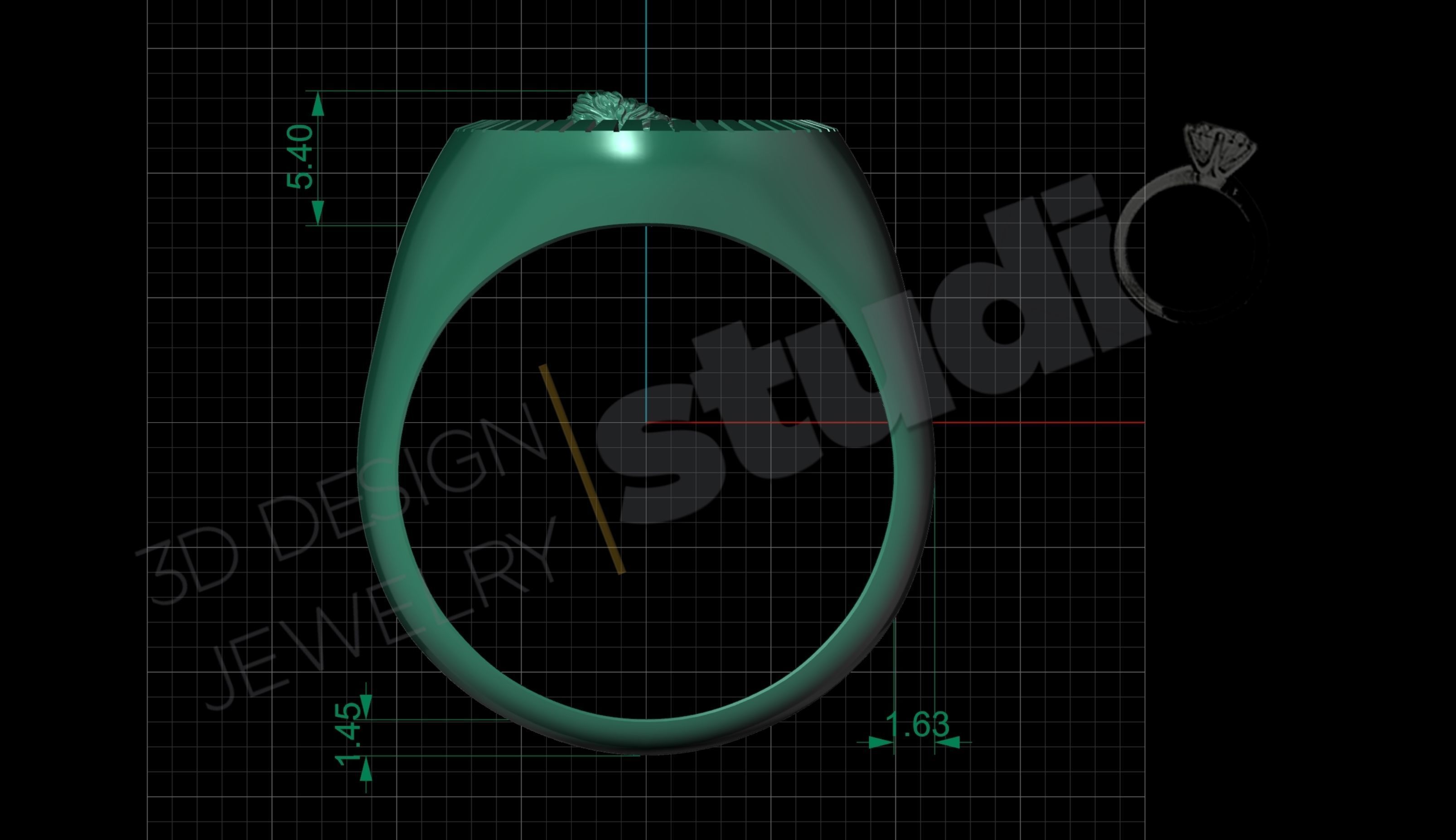 Highly detailed jesus face ring 3d model 3D print model_7