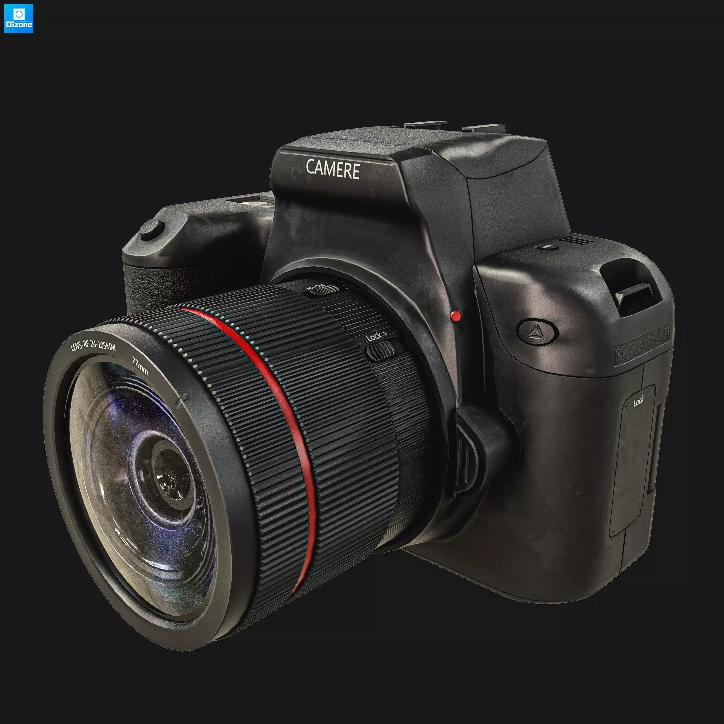 DSLR Camera Low-poly 3D model_0
