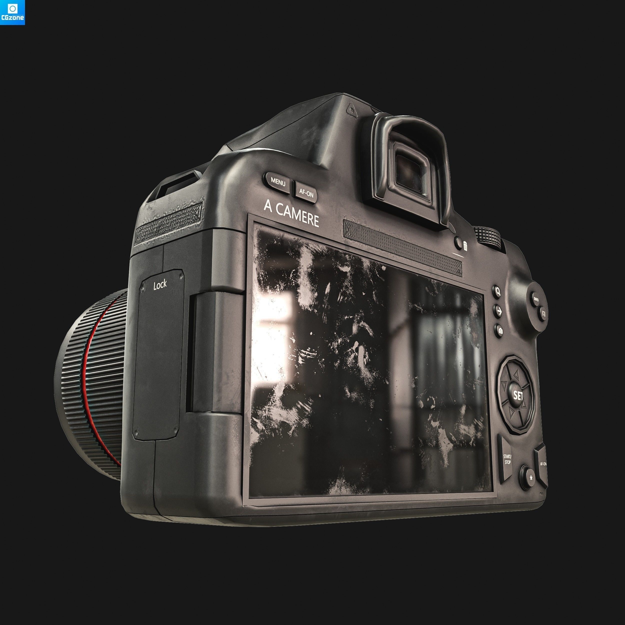 DSLR Camera Low-poly 3D model_1