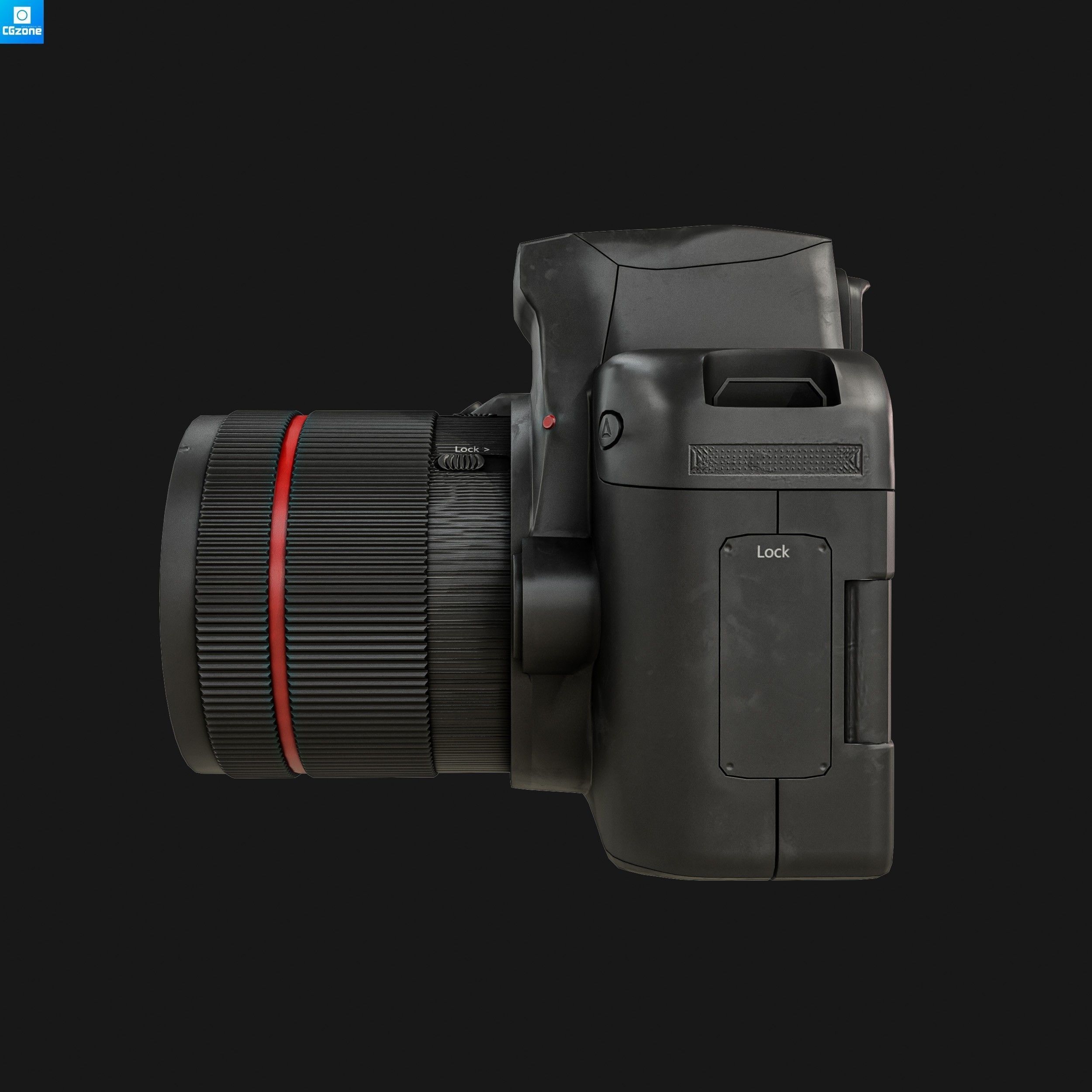 DSLR Camera Low-poly 3D model_10