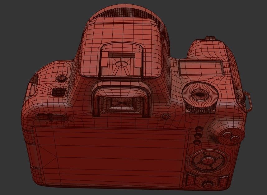 DSLR Camera Low-poly 3D model_13