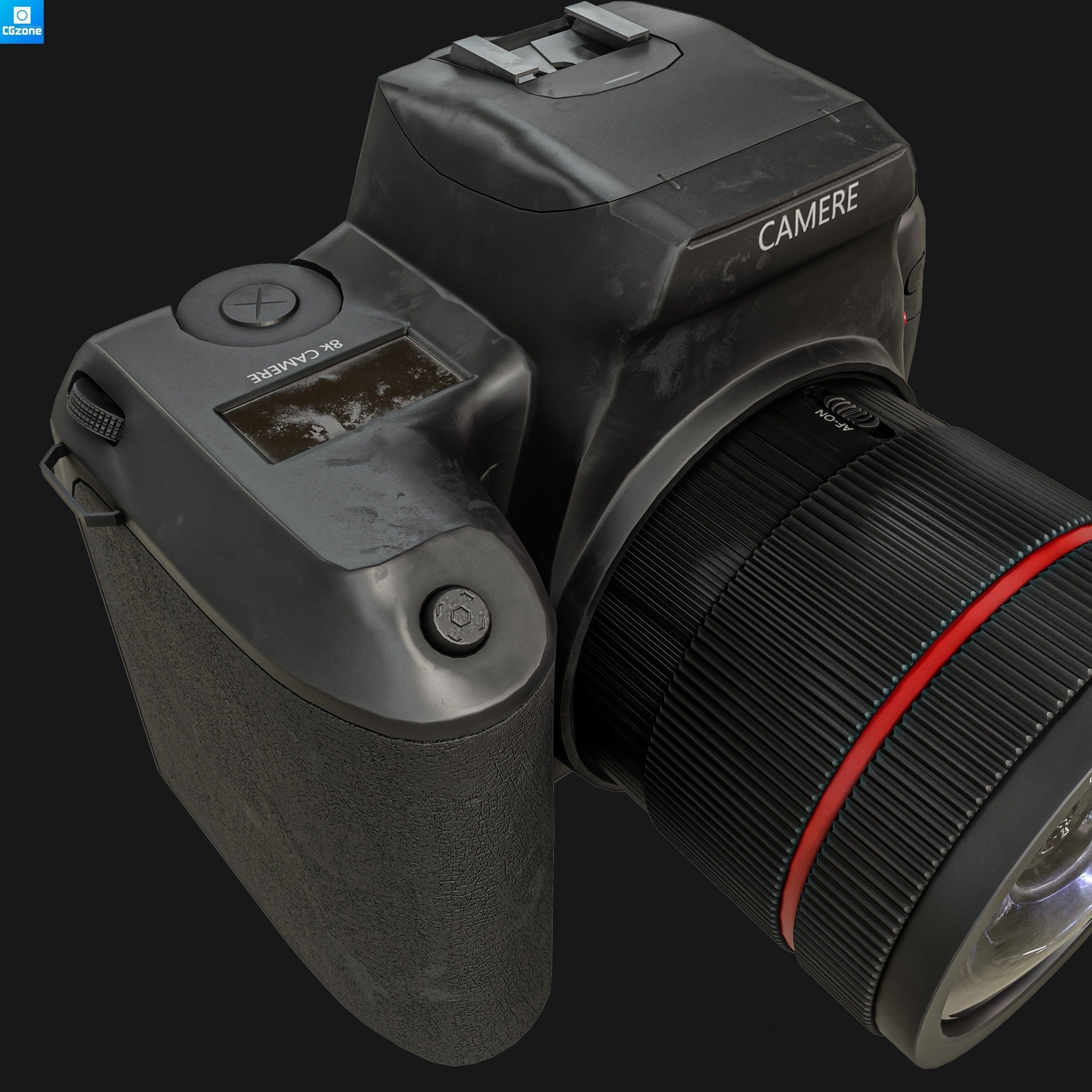 DSLR Camera Low-poly 3D model_6