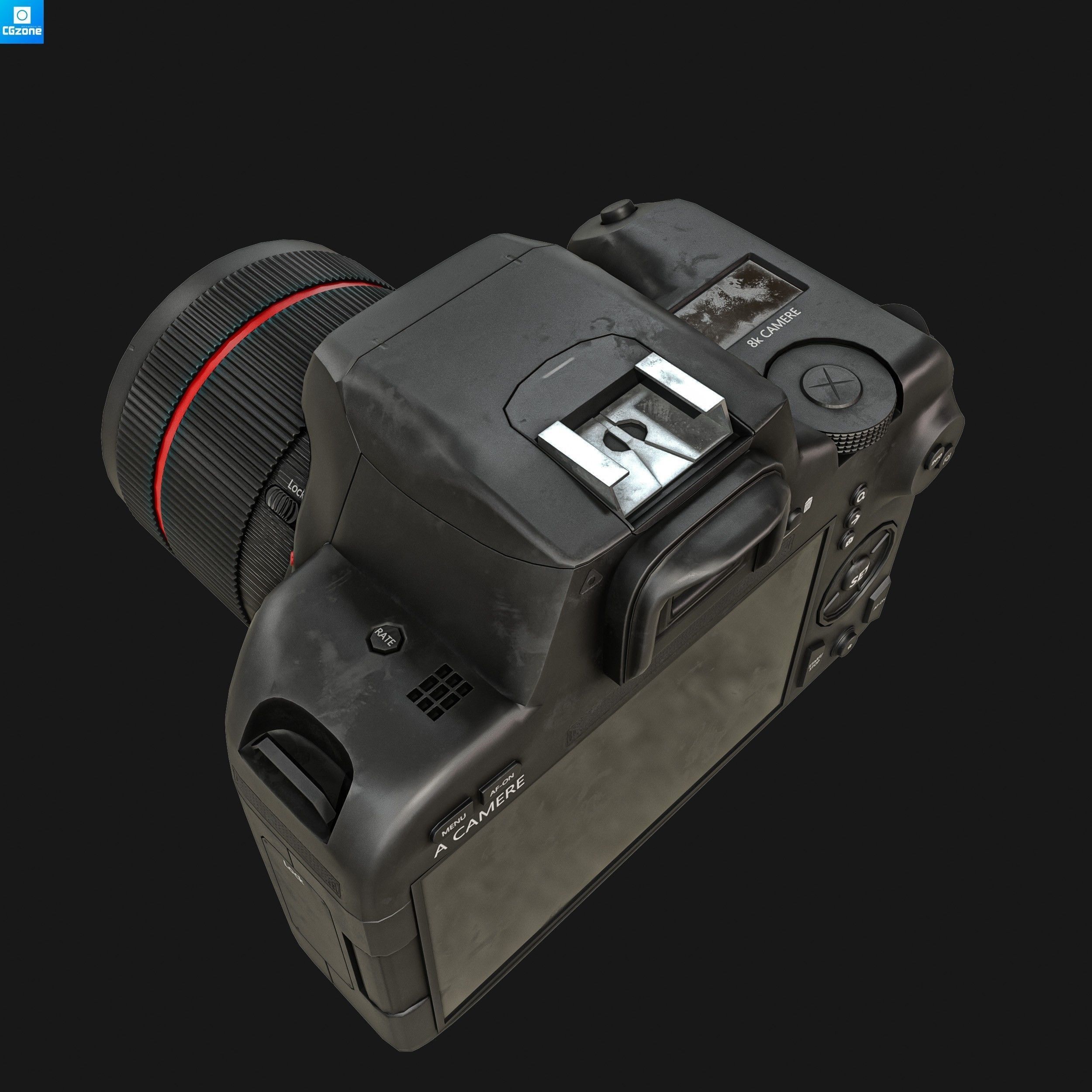 DSLR Camera Low-poly 3D model_5