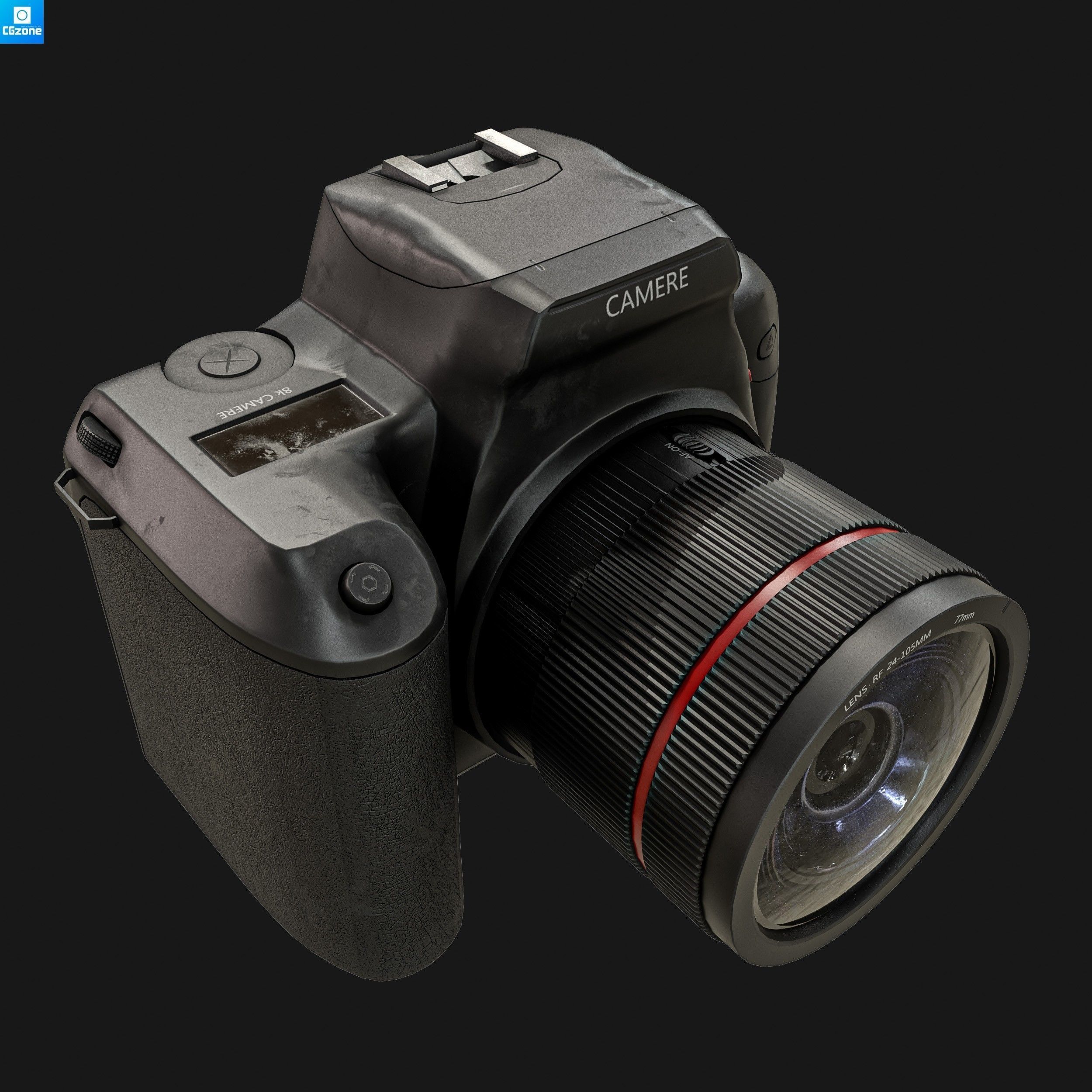 DSLR Camera Low-poly 3D model_2