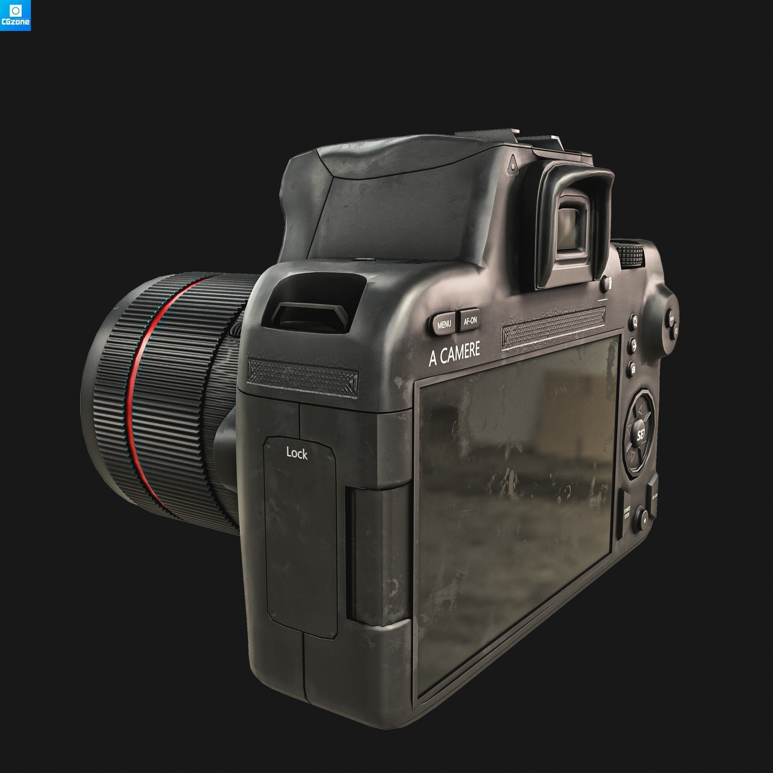 DSLR Camera Low-poly 3D model_3