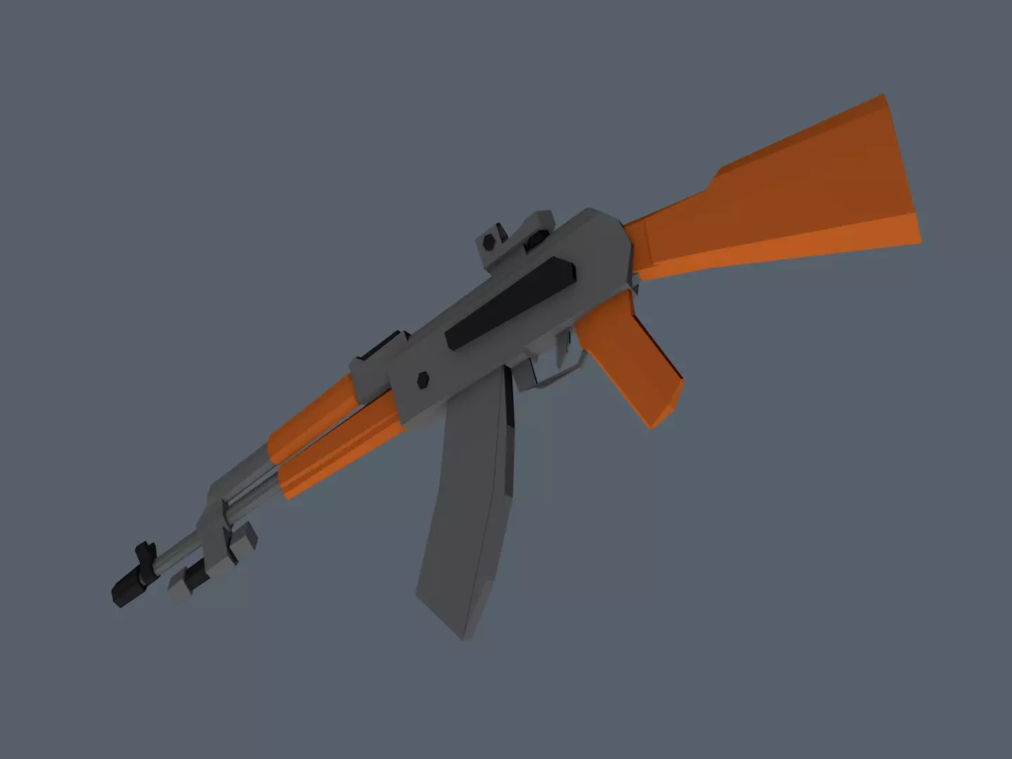 AK47 GUN Low-poly 3D model_0