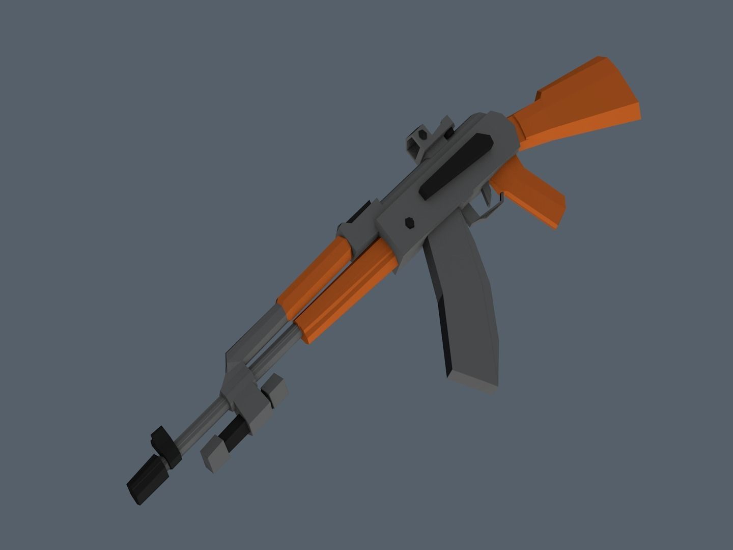 AK47 GUN Low-poly 3D model_1