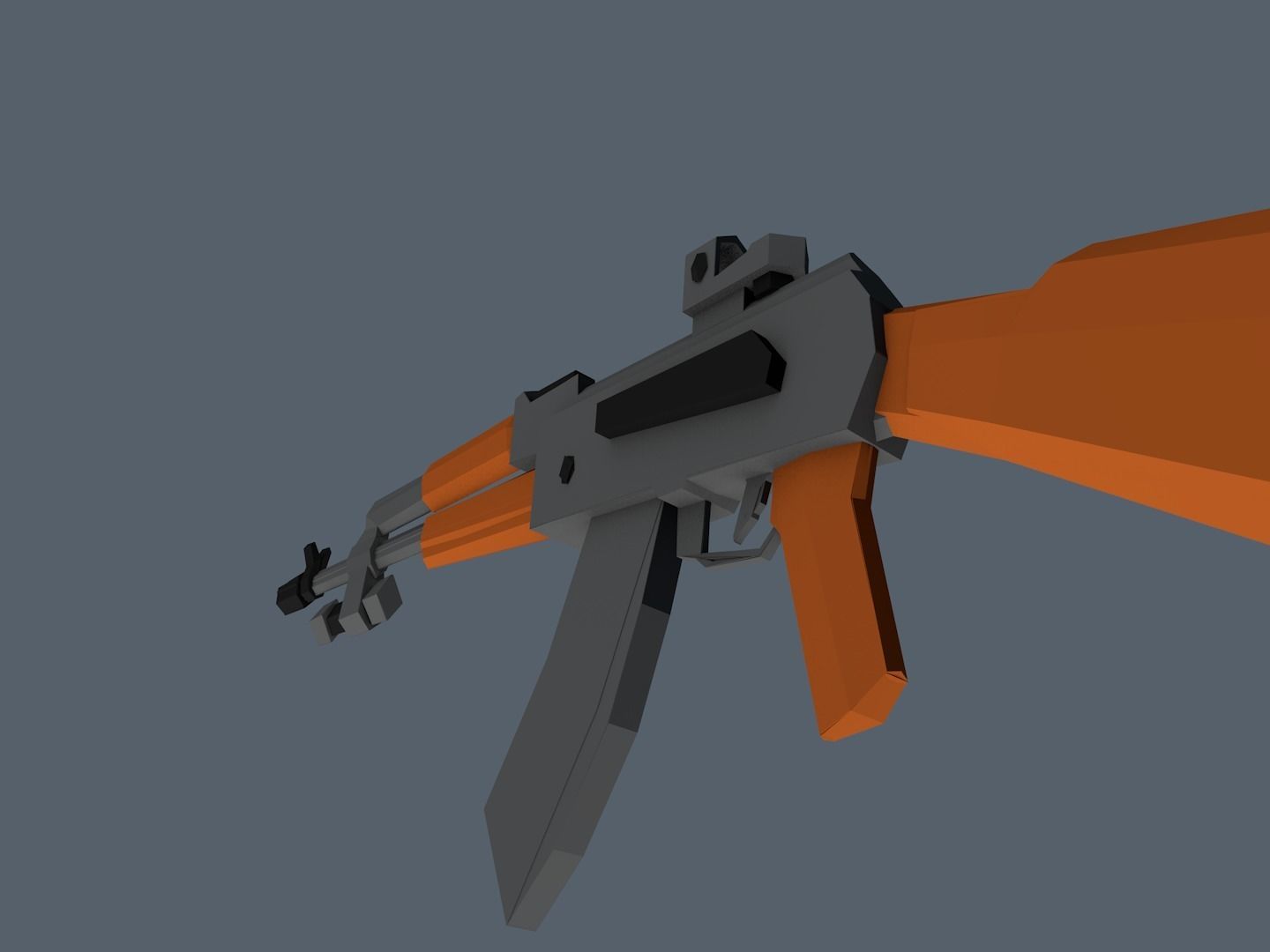 AK47 GUN Low-poly 3D model_3