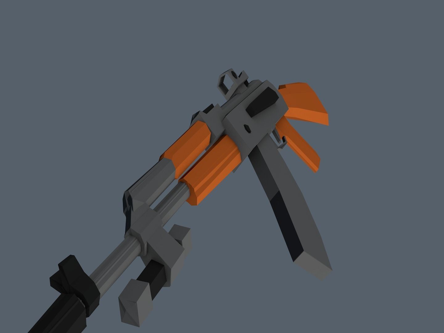 AK47 GUN Low-poly 3D model_2