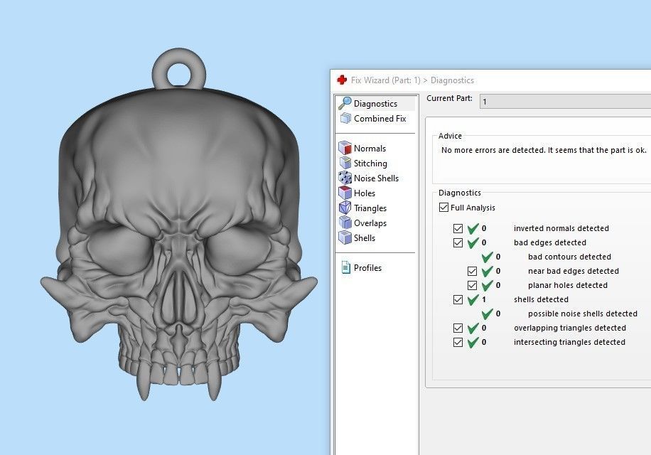 Pendant Skull stl 3D print model_5