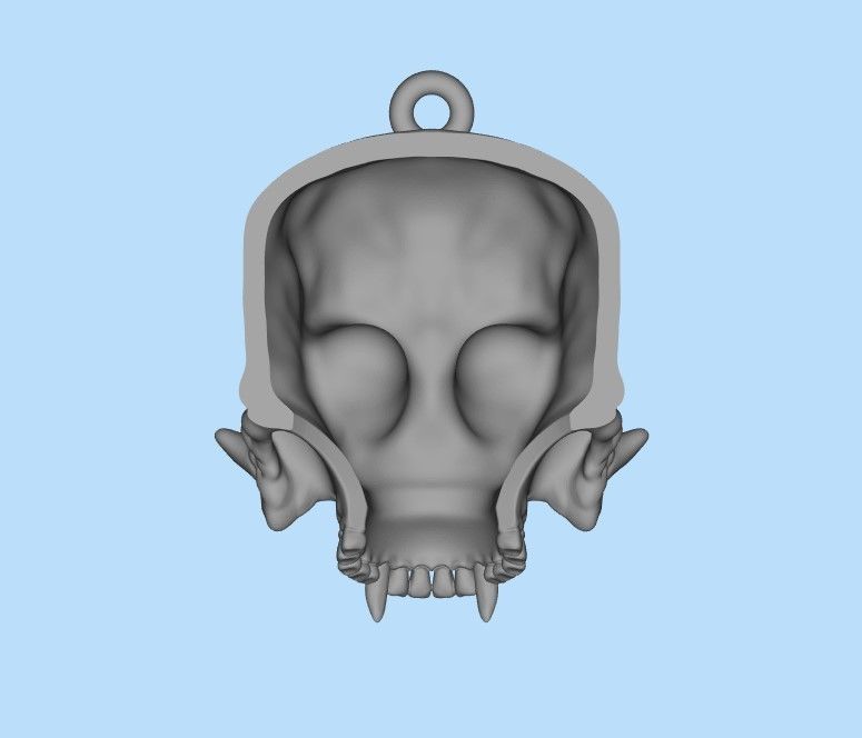 Pendant Skull stl 3D print model_26