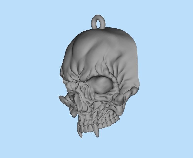 Pendant Skull stl 3D print model_28