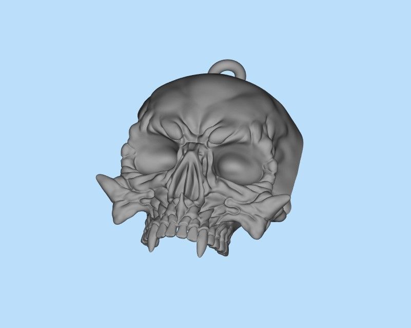 Pendant Skull stl 3D print model_27