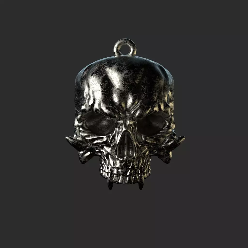 Pendant Skull stl 3D print model_0