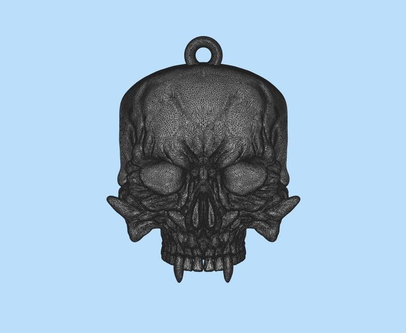 Pendant Skull stl 3D print model_30