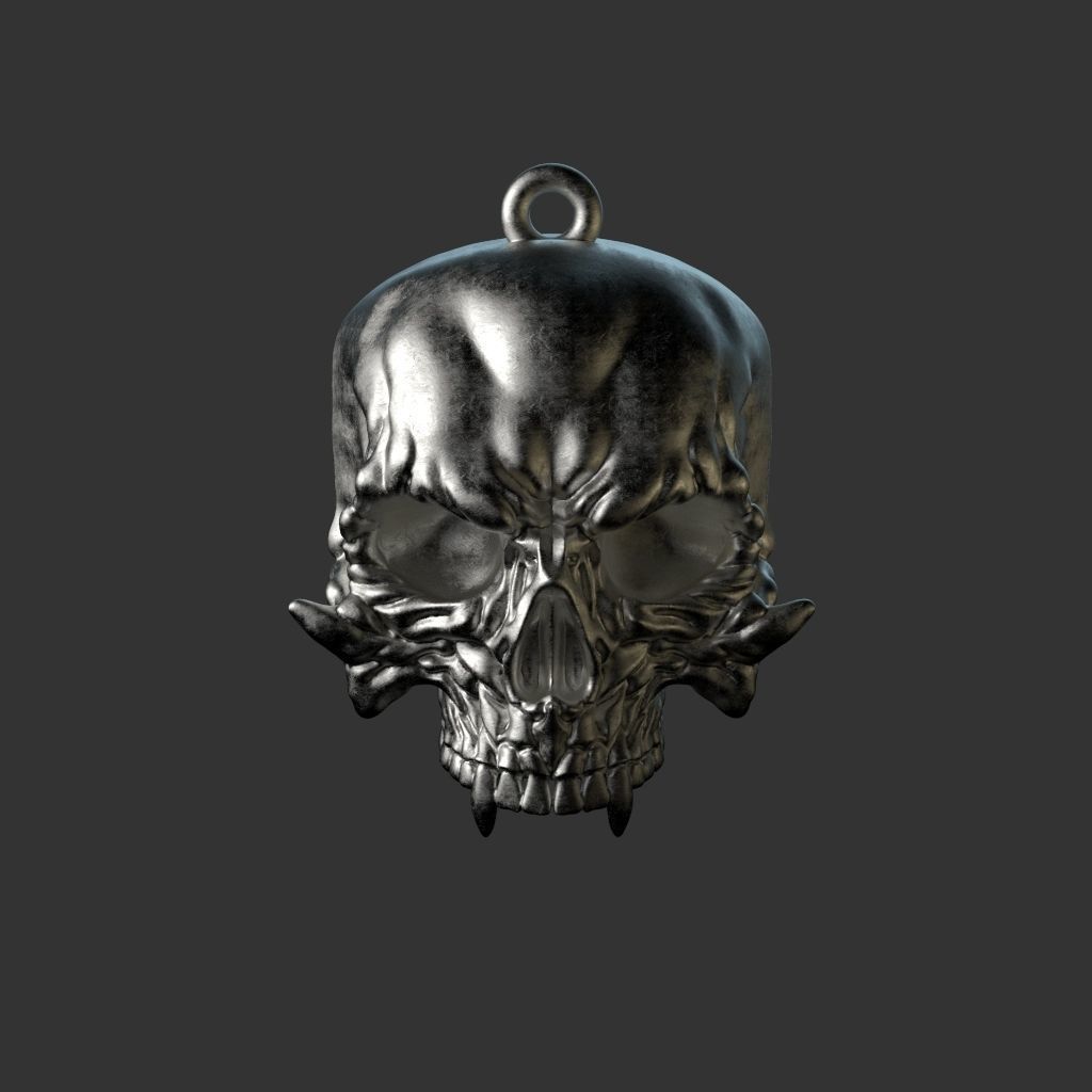 Pendant Skull stl 3D print model_3