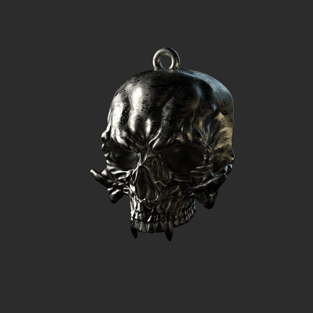 Pendant Skull stl 3D print model_1