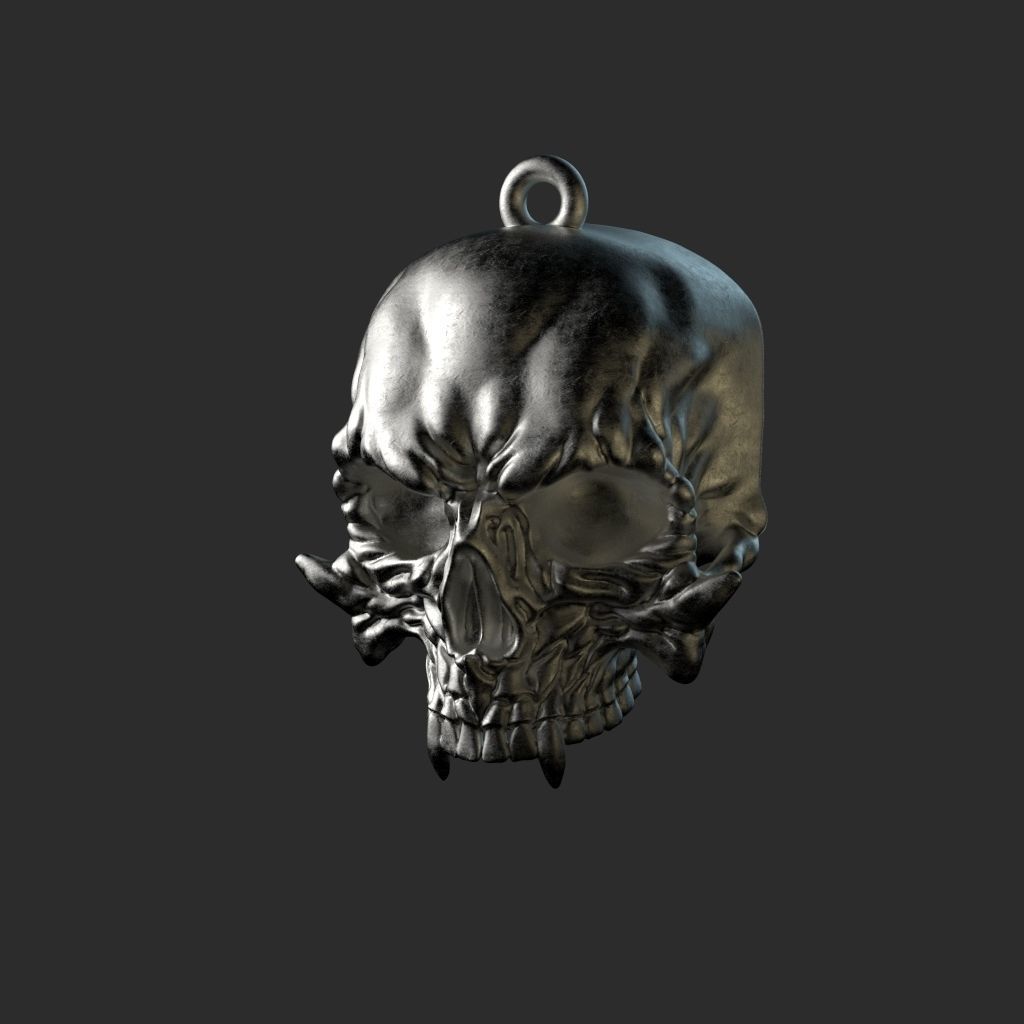Pendant Skull stl 3D print model_2