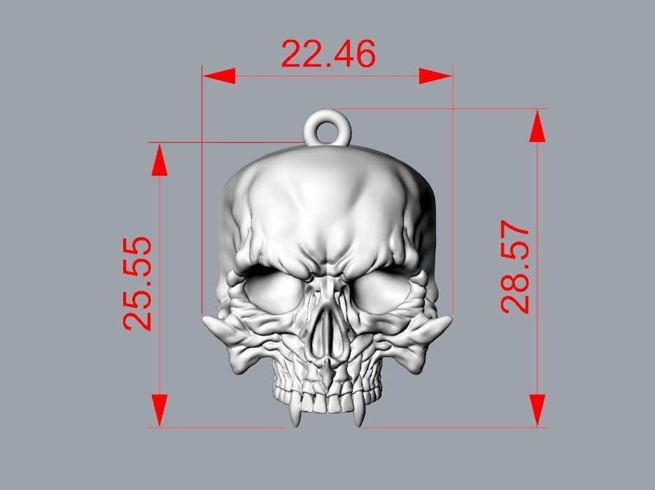Pendant Skull stl 3D print model_7