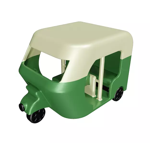 Spectacular Auto Rickshaw Toy Low-poly 3D model_0