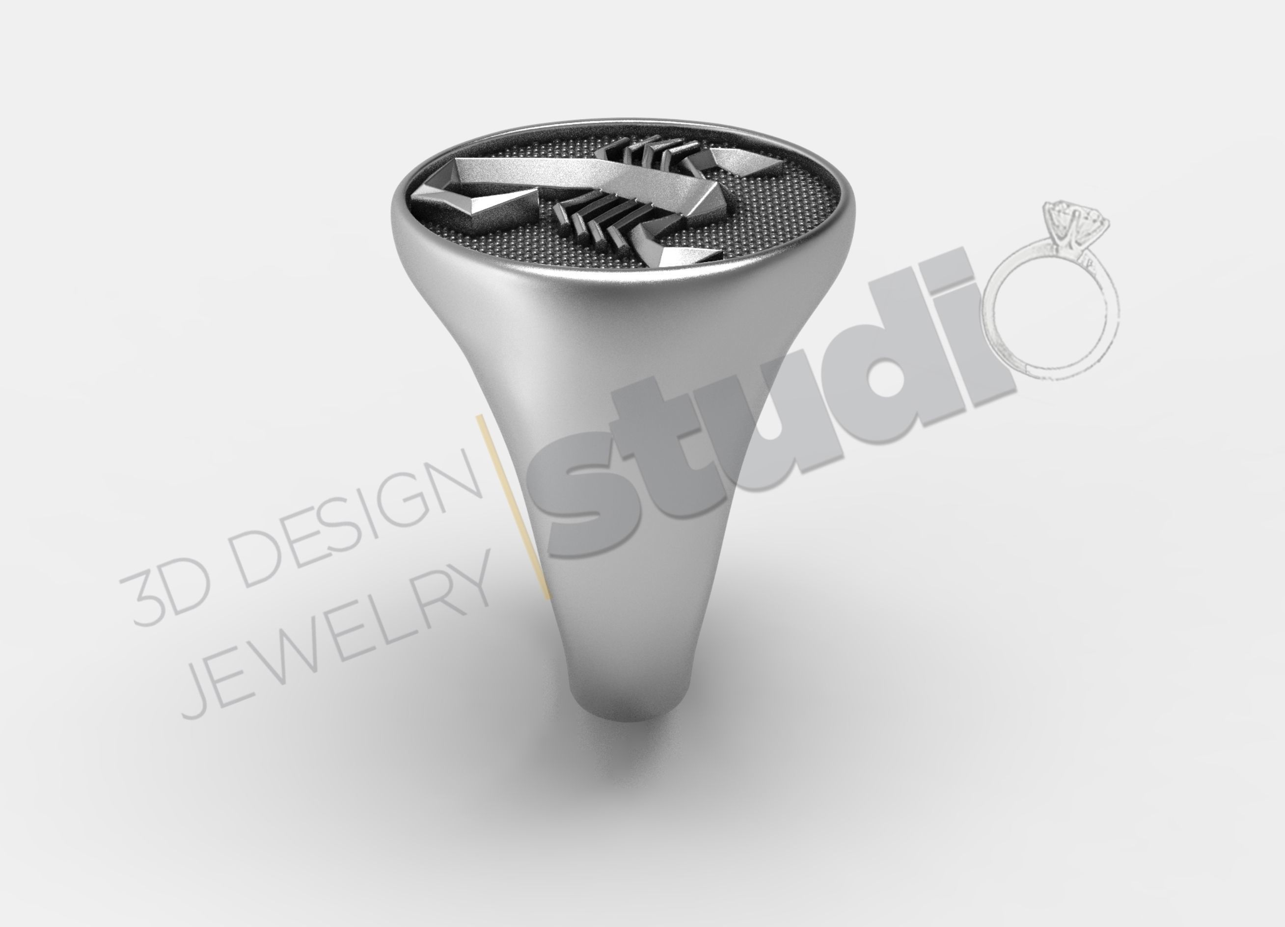 Highly detailed scorpion ring split in two pieces 3d model 3D print model_4