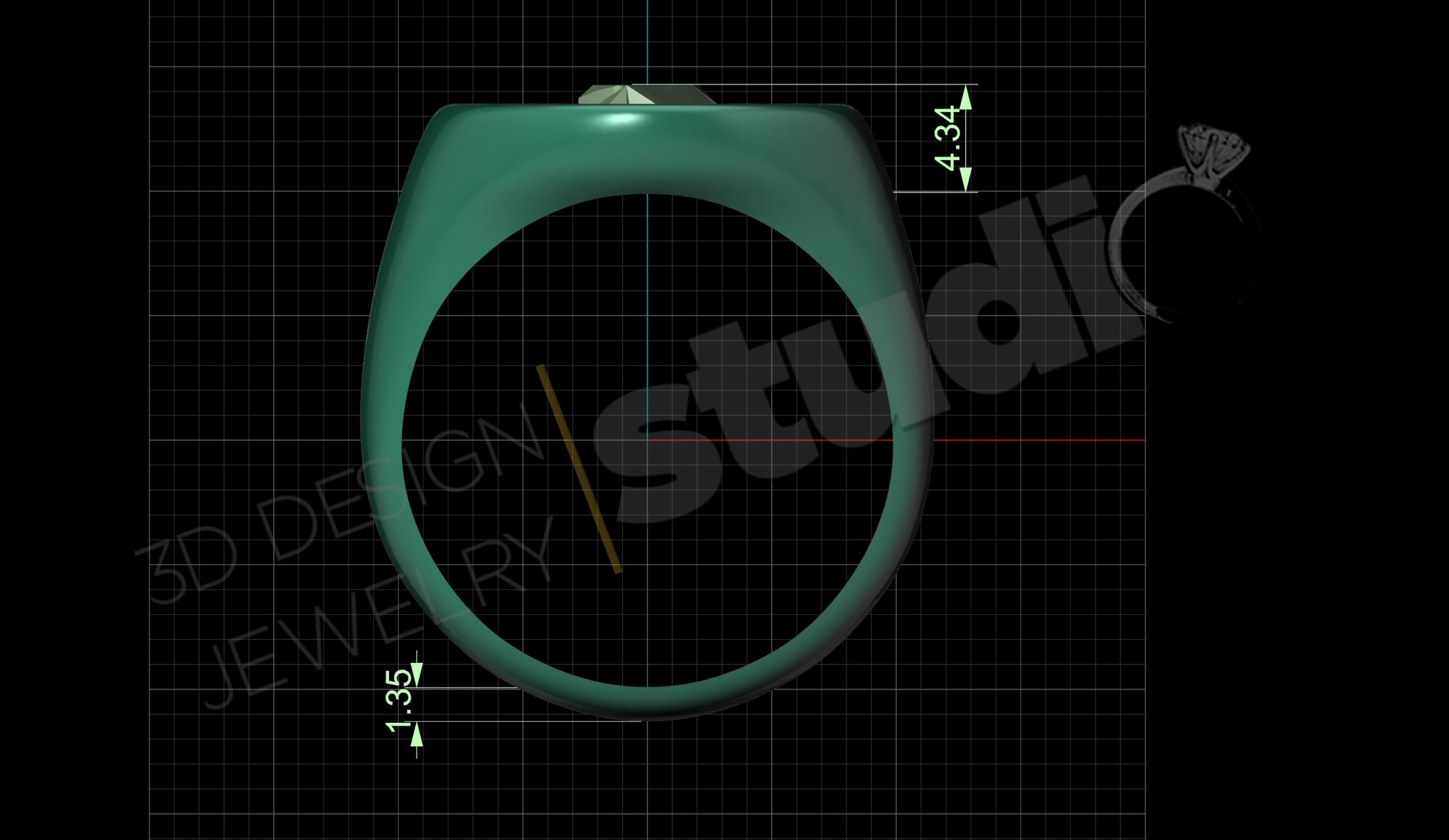 Highly detailed scorpion ring split in two pieces 3d model 3D print model_8