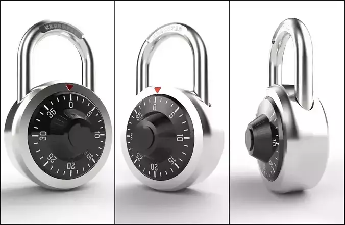 Padlock M5  Low-poly 3D model