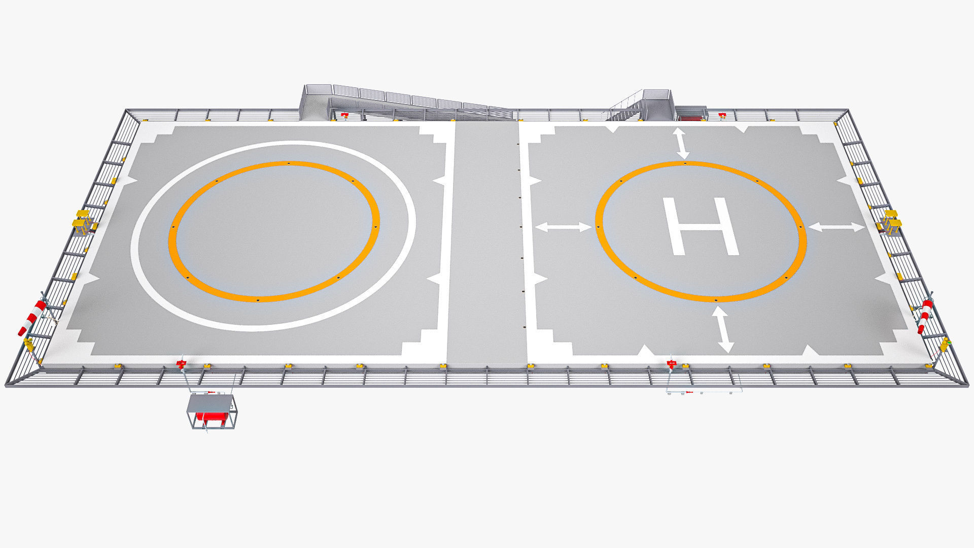 Dual Heliport 3D model_4