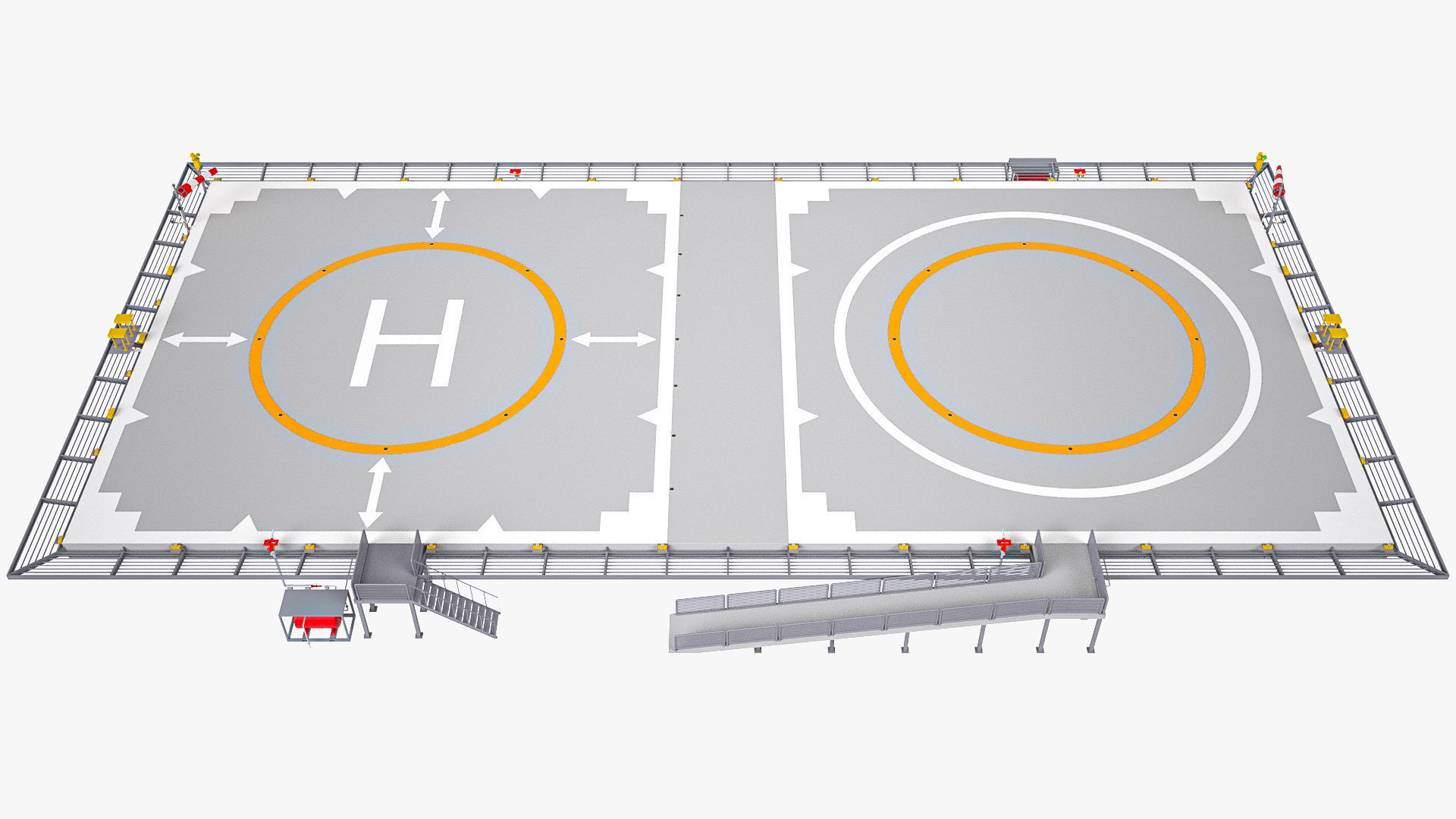 Dual Heliport 3D model_3
