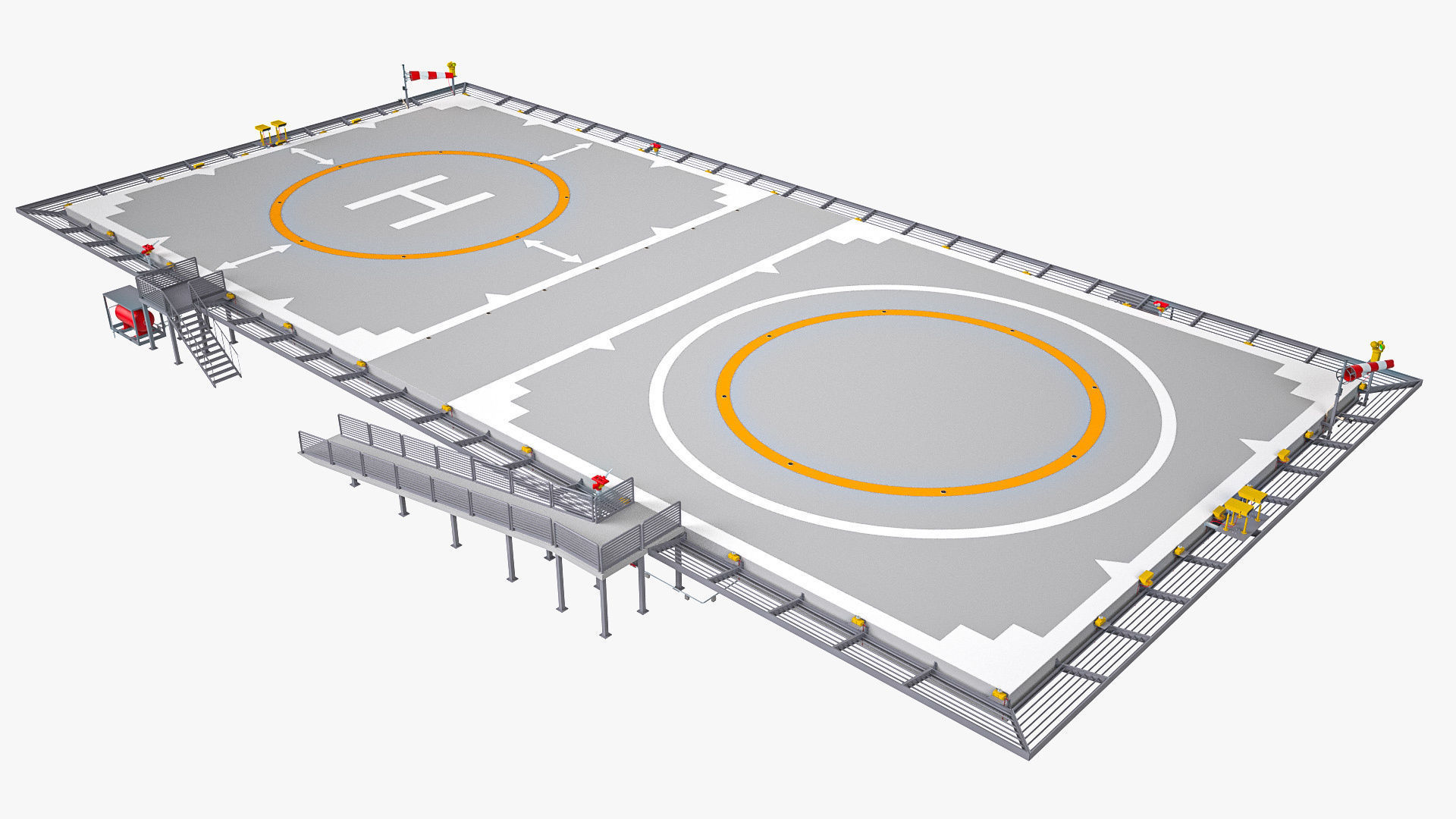 Dual Heliport 3D model_1