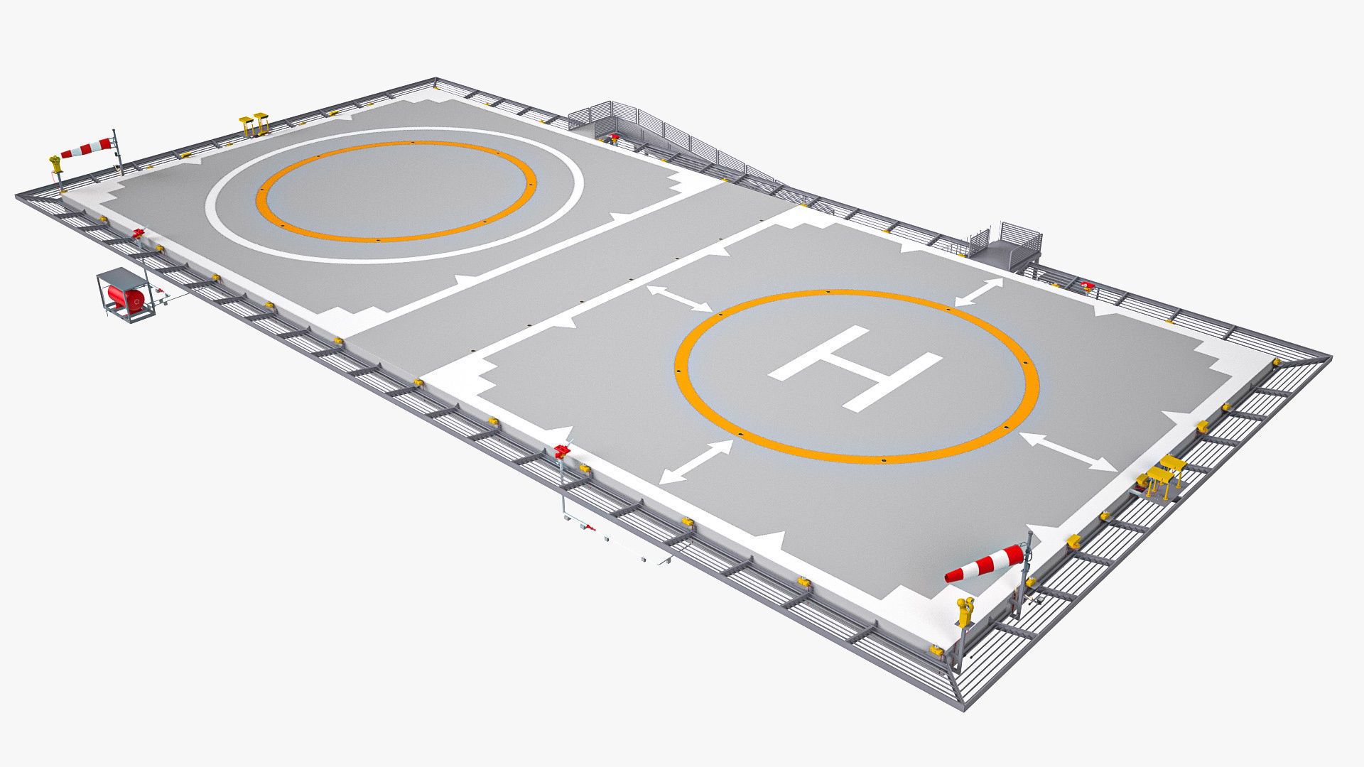 Dual Heliport 3D model_2