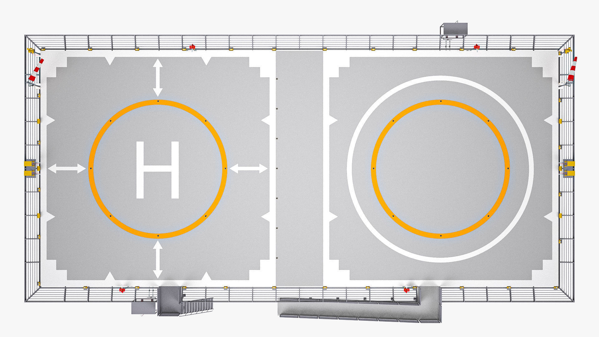 Dual Heliport 3D model_5