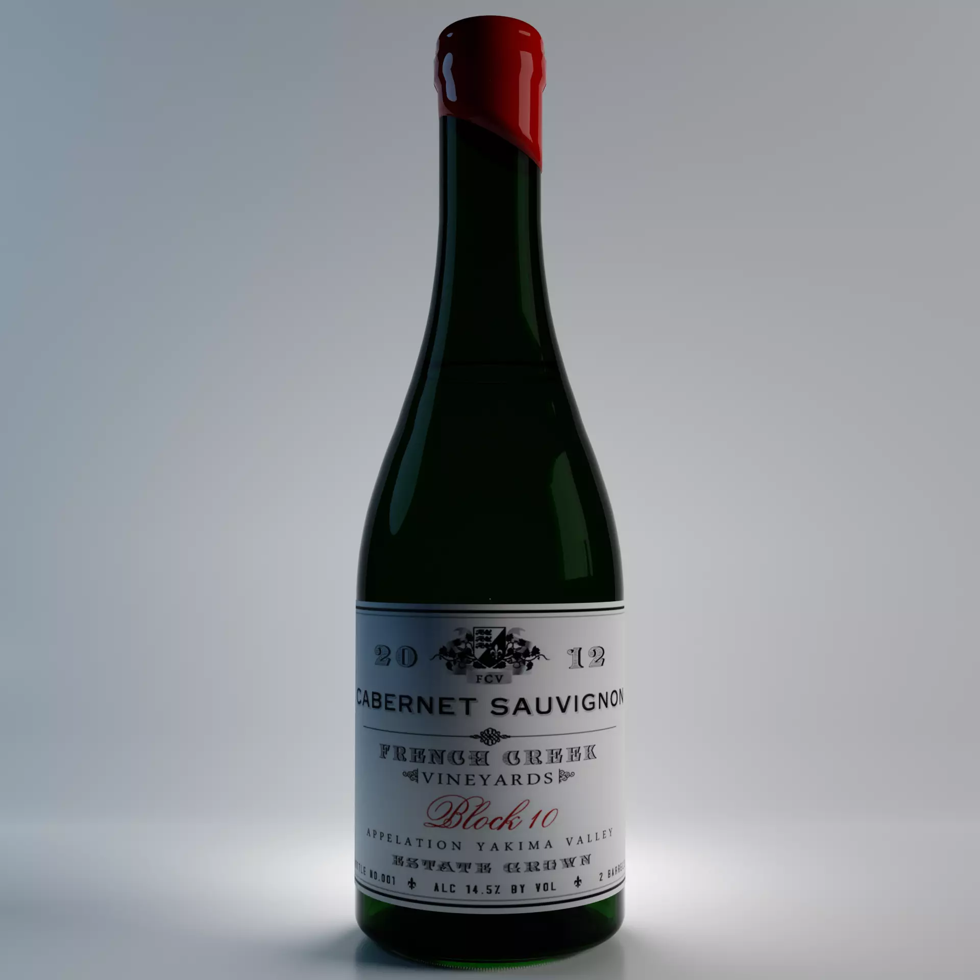 Carbenet Sauvignon Wine Bottle 3D model_0